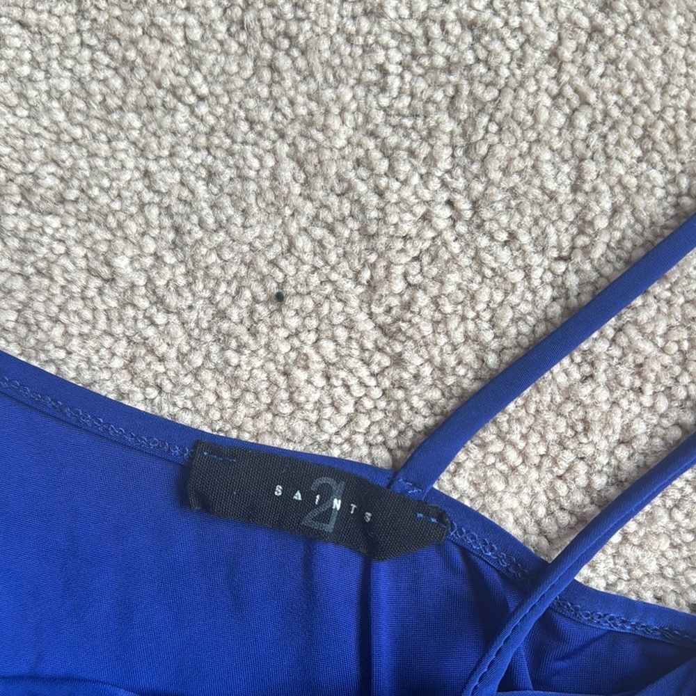 Blue One-Shoulder Swimsuit - Picture 2 of 3